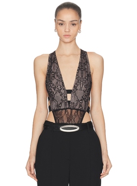 HAELO OPACITY 吊带蕾丝连体裤黑色修身辣妹风REVOLVE小众新款