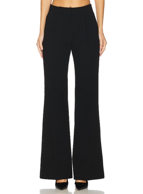 [冬季新品]SANS FAFF PIN TUCK 阔脚长裤 黑色REVOLVE小众