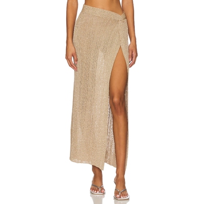 LSPACE HEART OF GOLD 半身裙 金属金色REVOLVE小众新款