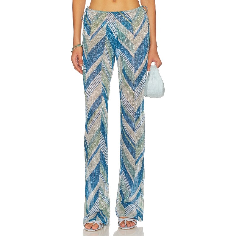 DEVON WINDSOR OLLIE 阔脚长裤 蓝色 y2k辣妹风REVOLVE小众新款