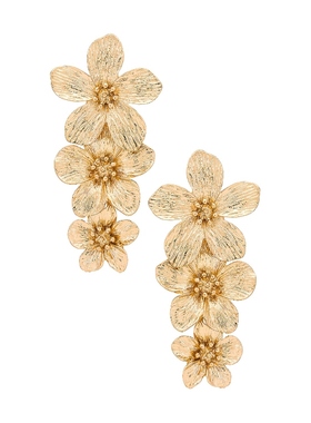 SHASHI 耳饰立体花朵设计感耳环REVOLVE金色程晓玥推荐节日送礼