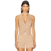 Zadie Knit Vest L'AGENCE 米色REVOLVE小众新款