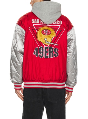 Mitchell & Ness 49ERS 夹克 红色REVOLVE小众新款