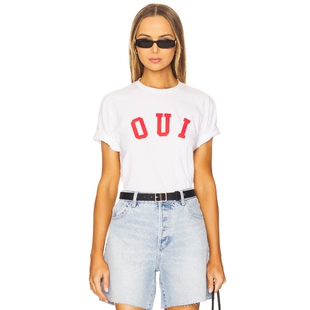 [春季新品]DEPARTURE OUI 图案T恤 白色辣妹风REVOLVE