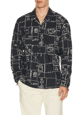 Scotch & Soda ALLOVER EMBROIDERED 衬衫 藏青色REVOLVE小众新款