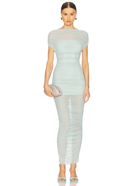 SER.O.YA Noel Off Shoulder Mesh Midi Dress Mint,TealREVOLVE