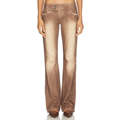 Jaded London棕色牛仔裤复古丹宁REVOLVE小众新款