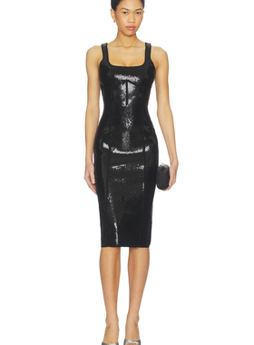 fleur du mal Knit Bodycon Midi 黑色revolve小众新款