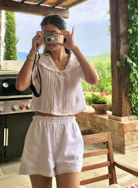 Ivy de fancy同款 法式短袖静奢衬衫miu系上衣Helsa风REVOLVE