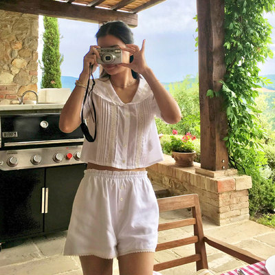 Ivy de fancy同款 法式短袖静奢衬衫miu系上衣Helsa风REVOLVE