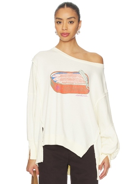 [海外直邮]Free People GRAPHIC CAMDEN 运动衫 象牙白 运动复古R