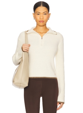 [冬季新品]P.E Nation IGNITE奶油色V领拉链修身毛衣 REVOLVE