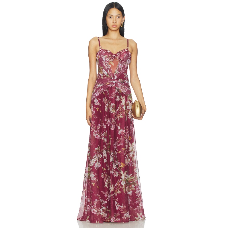 PatBO Delicata Beaded Gown 红色REVOLVE小众新款