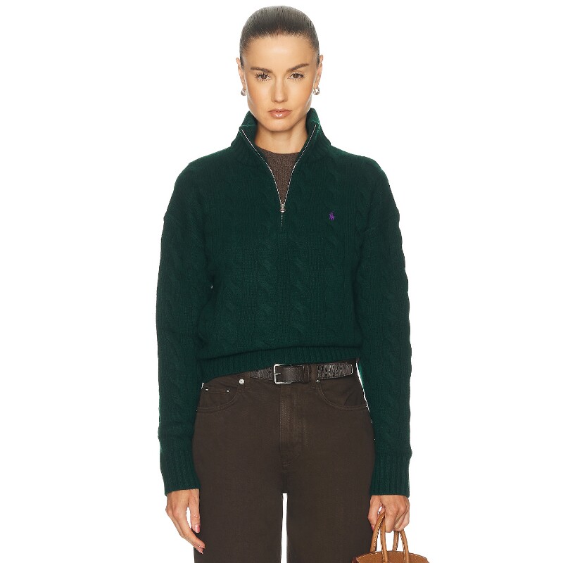 Polo Ralph Lauren墨绿色上衣通勤风秋冬新品长袖毛衣REVOLVE