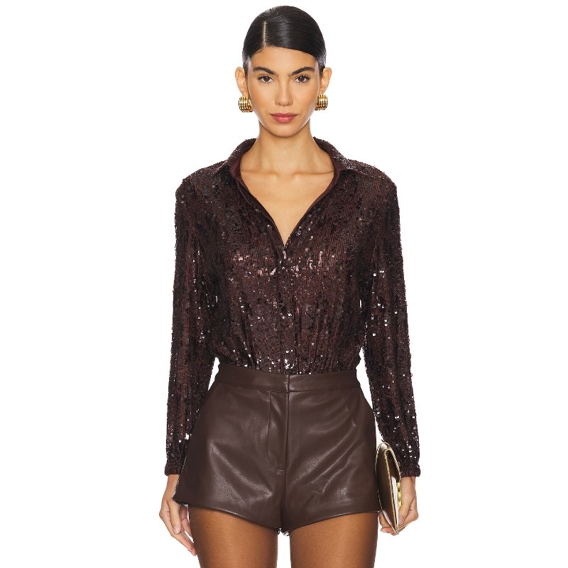 HEARTLOOM BEATRIX 紧身服 棕色REVOLVE小众新款