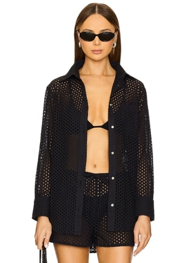 Solid & Striped BRONTE 系扣上装 黑色REVOLVE小众新款