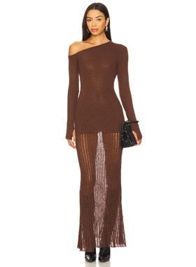 [春季新品]SEVEN WONDERS GRETA 针织连衣裙保暖巧克力色REVOLVE