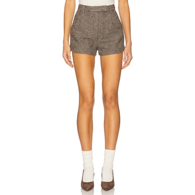 4th & Reckless INGRID 精裁短裤 棕色美式休闲风REVOLVE小众新款