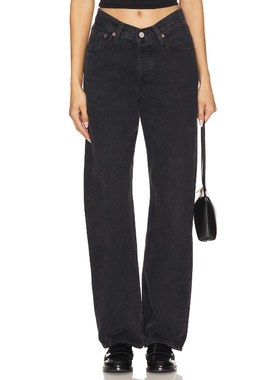 [春季新品]AGOLDE V-waist Kelly 黑色美式复古风REVOLVE小众