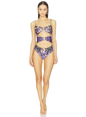 Agua Bendita CONGA MBAR 一件式泳装 紫色 y2k辣妹风REVOLVE小众