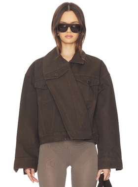 MARRKNULL DISLOCATED 夹克 巧克力色 美式休闲风REVOLVE小众新款