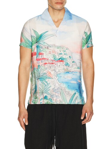 Vintage Summer Textured Camp Shirt revolve小众新款