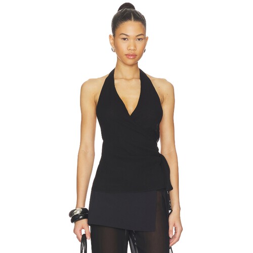 [秋冬新品]Elodie the Label黑色背心挂脖修身上装REVOLVE