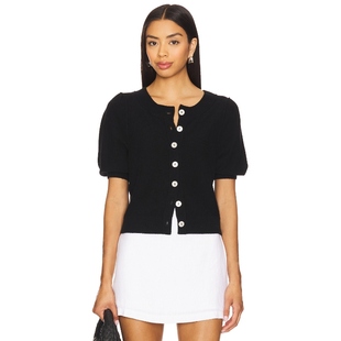 Free People Isla Cardi 新品 Solid 黑色REVOLVE小众 冬季