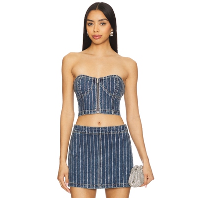 Abrand ACADEMIA 紧身胸衣 蓝色 y2k辣妹风REVOLVE小众