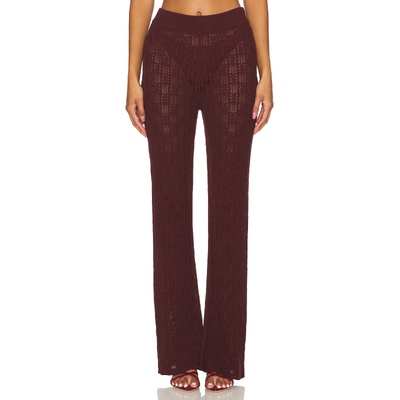 [冬季新品]A.L.C. KEELEY 长裤 酒红色 美式休闲风REVOLVE小众