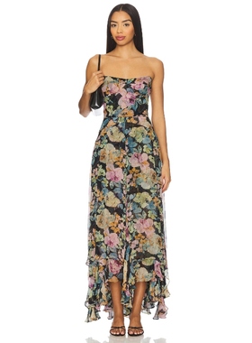 Amanda Uprichard MONTEREY 裙子 黑色REVOLVE小众新款