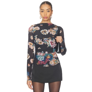 y2k辣妹风REVOLVE小众新款 Cleobella 黑色 上装 REMY