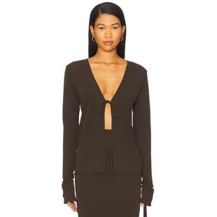 冬季 上装 新品 LIAN 棕色y2k辣妹风REVOLVE小众 EAVES