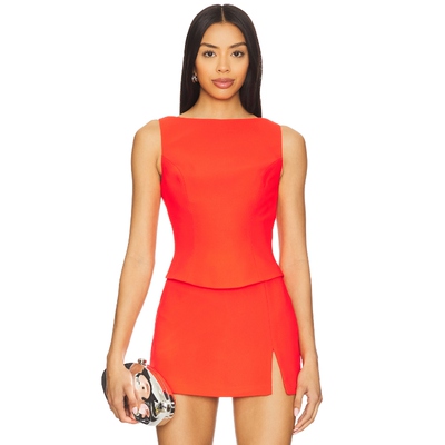 [春季新品]Amanda Uprichard INES 上装Red,OrangeREVOLVE小众新