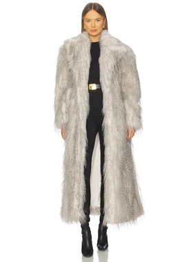 [春季新品]AKNVAS DUKE 环保皮草长款大衣外套老钱风REVOLVE小众