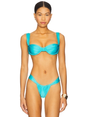 VDM MARGOT 比基尼文胸上装 青色 y2k辣妹风REVOLVE小众新款