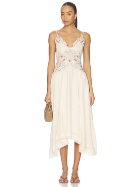 Free People DUSTY BLOOM 刺绣超长连衣裙 revolve小众新款 中性