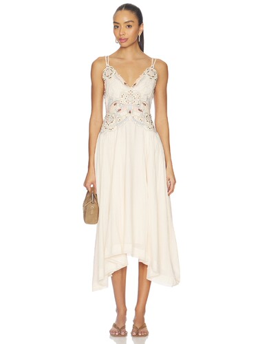 Free People DUSTY BLOOM 刺绣超长连衣裙 revolve小众新款 中性