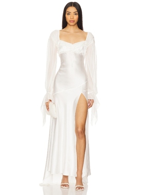 For Love & Lemons 爱柠檬 GOWN 长裙 白色礼服裙REVOLVE小众新款