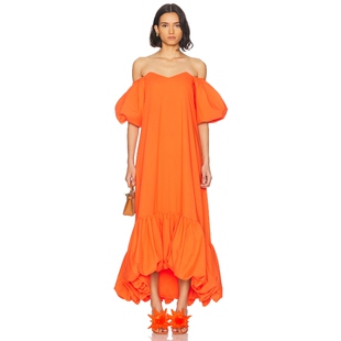 橙色REVOLVE小众新款 CAROLINE 裙子 LUCIA CONSTAS