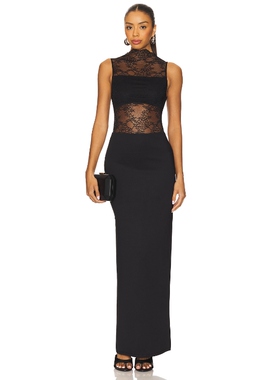 Alice + Olivia 爱丽丝.奥利维亚 NICHOL 长裙 黑色 REVOLVE小众