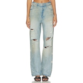 Denim 蓝色revolve小众新款 SOFIA RISE 牛仔裤 HIGH RELAXED