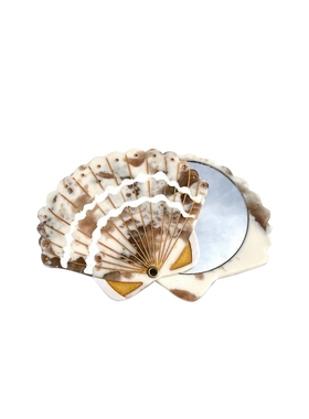 Solar Eclipse Hand-painted Seashell Compact Mirror 棕色 REVO
