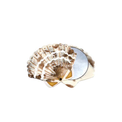 Solar Eclipse Hand-painted Seashell Compact Mrevolve小众新款