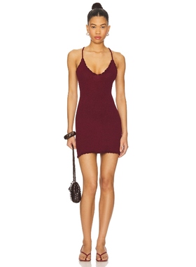 Indah NOLA 连衣裙女夏 酒红色REVOLVE小众新款