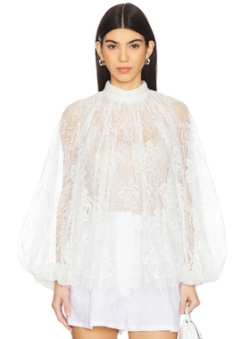 HEMANT AND NANDITA TOP 长袖上装 白色 y2k辣妹风REVOLVE小众新