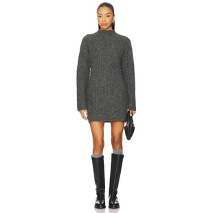 针织连衣裙深灰色复古毛衣裙REVOLVE新款 Lovers 长袖 Friends and