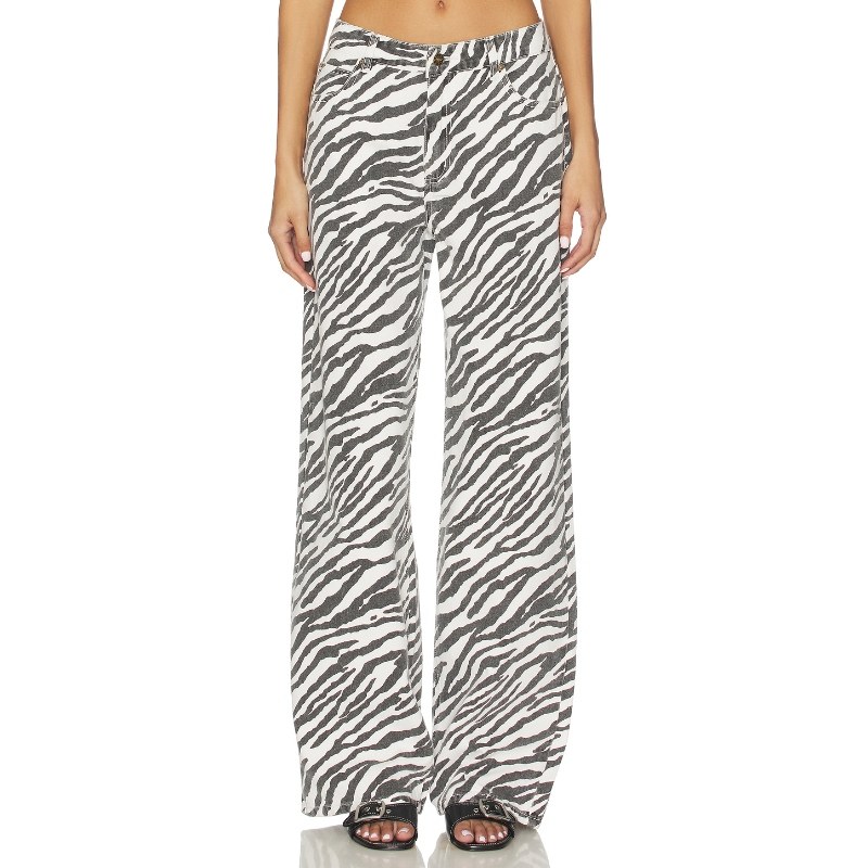 LIONESS TOP MODEL 牛仔裤 黑色、白色 美式复古风小众新款