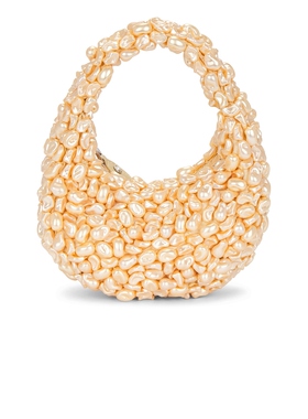 [春季新品]retrofete LOTTIE复古风米色珍珠装饰手提包REVOLVE