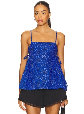 Damson Madder CRESSIDA 上装 蓝色 y2k辣妹风REVOLVE小众新款